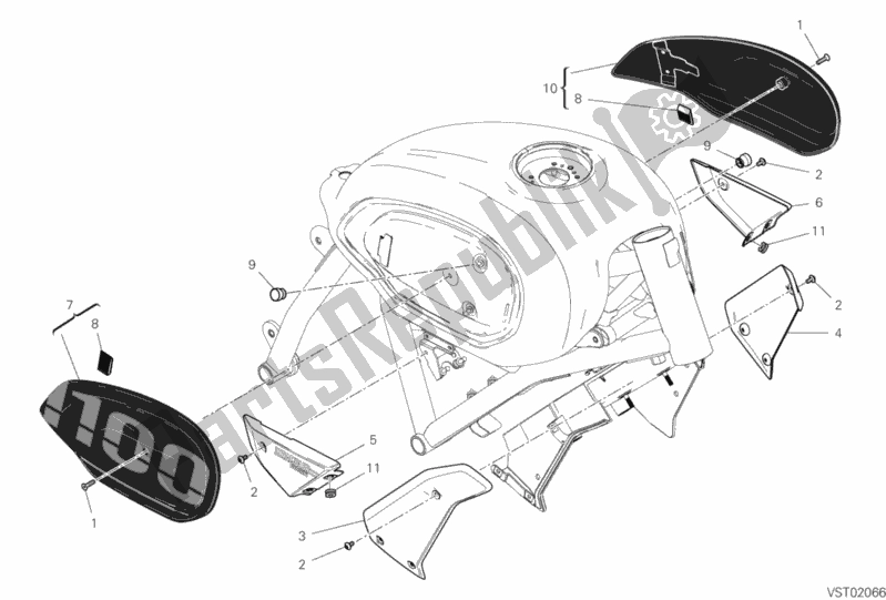 All parts for the Fairing of the Ducati Scrambler 1100 Sport PRO 2020